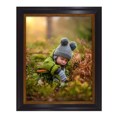 Imagem de Golden State Art Moldura para diploma de 21 x 27 cm - design ornamentado ouro preto e vinho - suporte de cavalete - ganchos de anel em D - vidro real - ótimo para documentos, certificados (1 pacote)