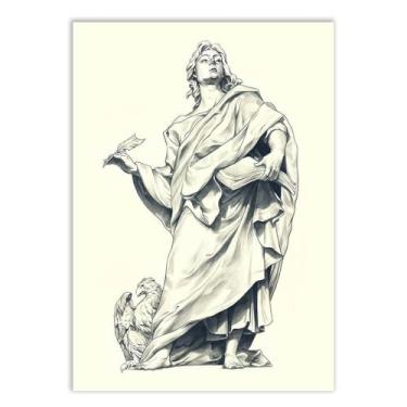 Imagem de Placa Decorativa São João Apóstolo O Evangelista Decoração Poster Quarto Sala