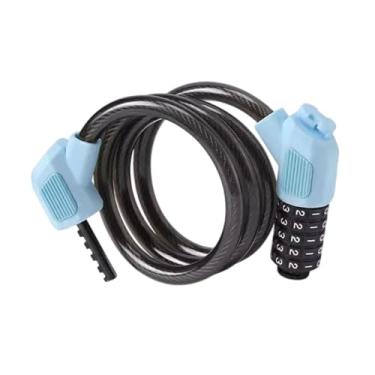 Imagem de Colaxi 5 dígitos Código de bicicleta Bloqueio de cabo Redeftable Acessórios para presentes de bloqueio de bicicleta conveniente, Azul