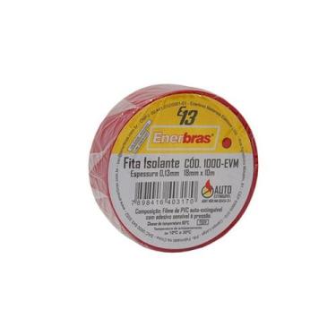 Imagem de Fita Isolante 10m Vermelha Enerbras Enerbras, Vermelho