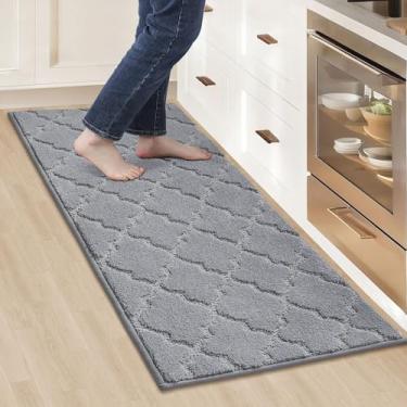 Imagem de COSY HOMEER Tapetes de cozinha 50,8 x 122 cm antiderrapante absorvente macio tapete de cozinha tapetes de cozinha de poliéster para chão lavável cozinhas tapete de chão para pia, corredor, lavanderia