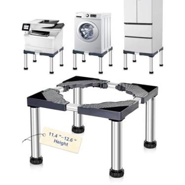 Imagem de ZOWZEA Altura ajustável (29 cm - 32 cm) Mini suporte de geladeira e base de pedestal de lavadora e secadora – Suporte universal para lavanderia com 4 pés fortes, serve para aparelhos de 40 a 68 cm