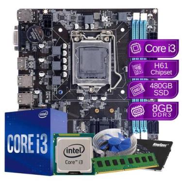 Imagem de Kit Upgrade Intel Core i3 8GB DDR3 480GB ssd H61 - PC Master - PC MAST