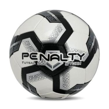 Imagem de Bola Futsal Penalty Storm XXIII Costurada 511343, Branco, Preto, Prata