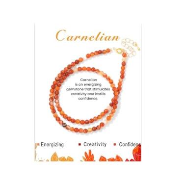 Imagem de MMIUAEG Colar feminino FengShui com contas de pedra Heishi de 4 mm, colar de riqueza da sorte, colar de contas redondas de pedra natural, colar feminino ametista olho de tigre moderno para joias