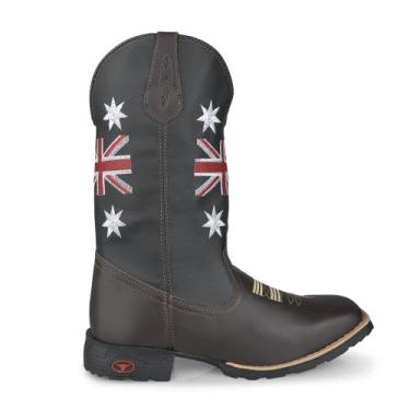 Imagem de Bota Texana Bordada Botina em material ecológico Unissex Inglaterra Bi