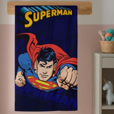 Imagem de Toalha Banho Infantil Estampa Man Super Herói Menino Algodão Suave E C