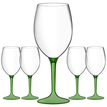 Imagem de Jogo 5 Taças Acrílico Eventos Festa Boccati 560ml Boccati verde