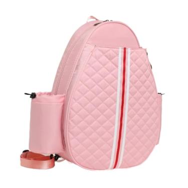 Imagem de Vaveren Bolsa para raquete de badminton, bolsa para tênis, mochila transversal resistente à água, mochila acolchoada para tênis e academias de badminton, Rosa
