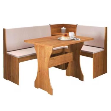 Imagem de Conjunto de Mesa de Jantar de Canto Alemão Big Linho Bege