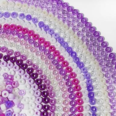 Imagem de Richbunnys 1000 contas de pônei de plástico multicoloridas a granel para artesanato, 6 * 9 mm cores sortidas contas de cabelo, incluindo preto, vermelho, azul, branco para fabricação de pulseiras