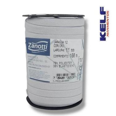 Imagem de Elástico 12mm Liso - Cor Cru 100mts Rolo - Zanotti