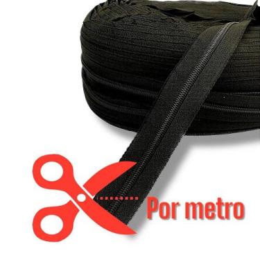 Imagem de Zíper Nylon N.3 nº 3 ( Fino ) Por Metro - Cor Preto - no-brand