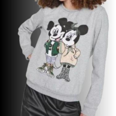 Imagem de Blusa de Moletom Flanelada Fechada Cativa Disney Mickey & Minnie, P, C