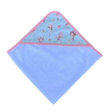 Imagem de Toalha Para Banho Bebê Com Capuz Estampado Menina Fadinhas - Enxovais 