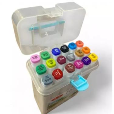 Imagem de Kit Canetinha c/ 18 Marcador Permanente c/Estojo Organizador