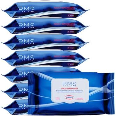 Imagem de RMS BRANDS Toalhetes descartáveis para adultos com aloe vera e lanolina para limpeza multiuso (576 unidades (pacote com 8)