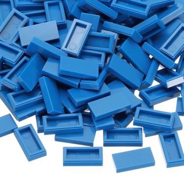 Imagem de PATIKIL 370 Pcs Flat Blocks Bulk, 1x2 Square Blue Classic Tiles Smooth Surface Mini Building Blocks Accessories Compatible Bricks Kits for Building Floor Walls Mosaic Pixel Arts