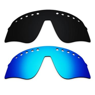 Imagem de Alphax 2 peças de lentes de reposição polarizadas pretas e azul gelo para Oakley Sutro Lite Sweep Vented OO9465 Sport Sunglsses