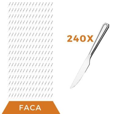 Imagem de Jogo Restaurante 240 Pçs Faca Inox Reforçada Casa / Bar - PRATICASA, S