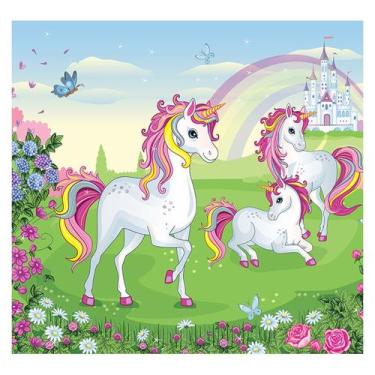 Imagem de Papel de Parede Adesivo Infantil Castelo Unicórnio Bebe Quarto - 552pc