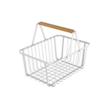 Imagem de Cesto Organizador Multiuso Cozinha De Metal C/ Alças Bambu - Yoi, Bran