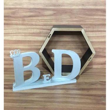 Imagem de Nicho Hexagonal Colmeia Preto 2 Unidades - B&D Arte e Decoração