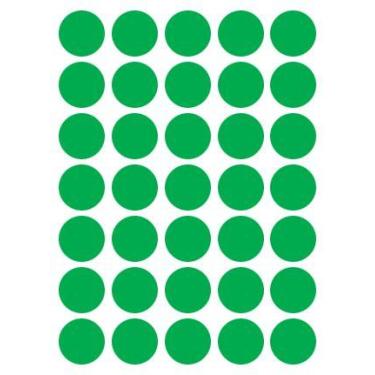 Imagem de Etiqueta Colacril bola 19mm verde 210 etiquetas