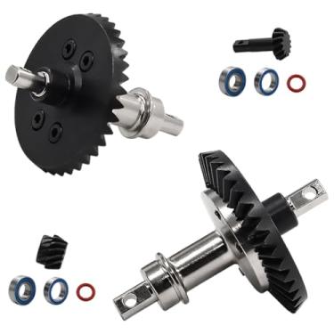 Imagem de oshhni 1/10 RC Car Diferencial Engrenagem Componentes Modificação Confiável Metal Resistente Manutenção Acessórios Engrenagem de aço parapara 4WD XO-01, Conjunto Traseiro Dianteiro