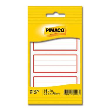 Imagem de Etiqueta escolar pauta e tarja vermelha OP3578 Pimaco