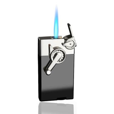 Imagem de EEIOKGMS Isqueiro de tocha de metal vintage, isqueiro com padrão de latão, isqueiro antigo recarregável, equipamento para caminhadas ao ar livre (sem combustível butano) (#13)
