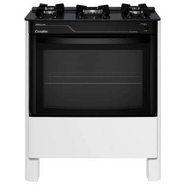 Imagem de Fogão a Gás Mesa de Vidro  Limpa Fácil e Acendimento Automático Esmaltec Pérola Glass 5 Bocas Branco