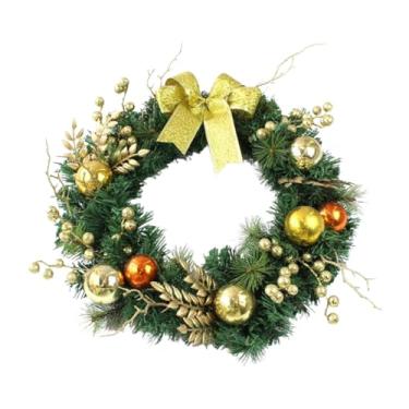 Imagem de Nishiyuenyi Guirlanda de Natal para decoração interna e externa, guirlanda para porta de entrada, suporte para fotos, 50cm