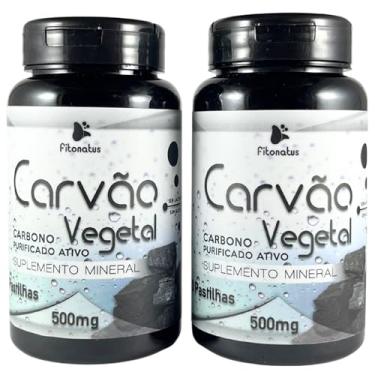 Imagem de Kit 2 Carvão Vegetal 500mg 60 Comprimidos Naturais Digestão Gases Fitonatus
