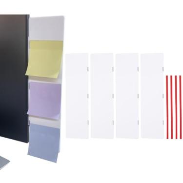 Imagem de PATIKIL 4 peças de quadro de notas, suporte magnético branco de 28 cm, acessório lateral para anotações, acessórios de computador para tela de monitor de computador de escritório em casa