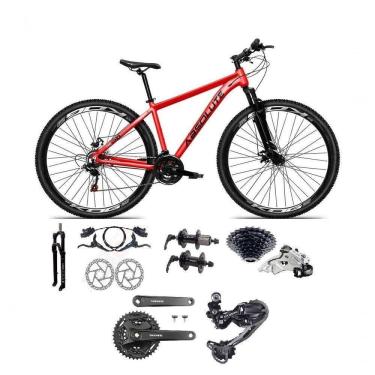 Imagem de Bicicleta Aro 29 Absolute Nero 5 Câmbios Shimano Deore E Altus 27v Freio Hidraulico Garfo C/trava -vermelho Tam.17