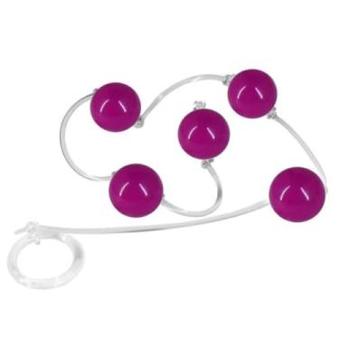 Imagem de Bolinha Tailandesa M Em Acrílico Com Fio Em Silicone Acessório Íntimo com 5 Bolas BT002-M (PINK)