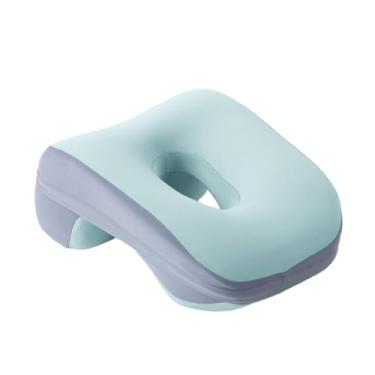 Imagem de FashionCha Almofada de apoio para pescoço em cadeira de escritório, tamanho infantil, capa removível com zíper, almofada respirável para cochilo, para cabeça, Azul Claro