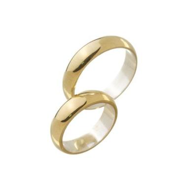 Imagem de Aliança Dourada Com Revestimento em Prata 925 Tradicional 5MM - Jade J