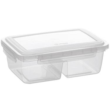 Imagem de Pote Para Alimentos Marmita Com Travas Divisória 1,25Litros