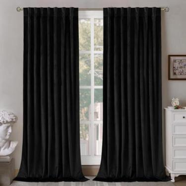 Imagem de Cortinas BGment Black Velvet Blackout Thermal 152x213 cm