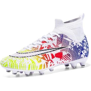 Imagem de Tênis de futebol masculinos de futebol com pontas longas, couro e borr
