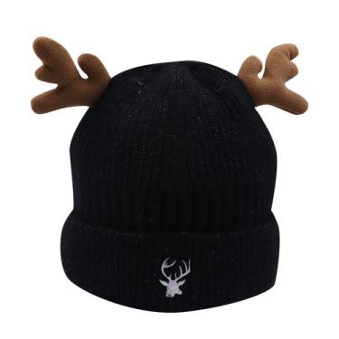 Imagem de Gorro MOSSTYUS Cute Reindeer Moose Winter para mulheres e homens