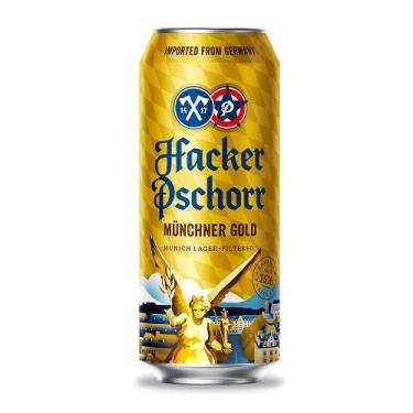 Imagem de Cerveja Hacker Pschorr Münchener Gold Lata 500ml Alemã - Hacker Pashor