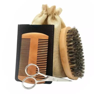 Imagem de Conjunto de pincéis para barba com tesoura Barber Man