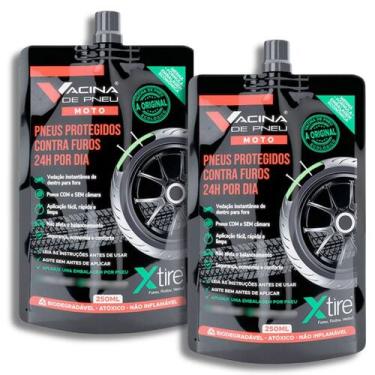 Imagem de Kit 2 Vacina de Pneu Para moto Xtire Selante de Pneu antifuro Aplicaçã