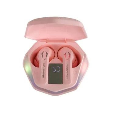 Imagem de Fone de Ouvido Gamer sem Fio Bluetooth 5.1 Wireless Microfone Cor Rosa-Unissex