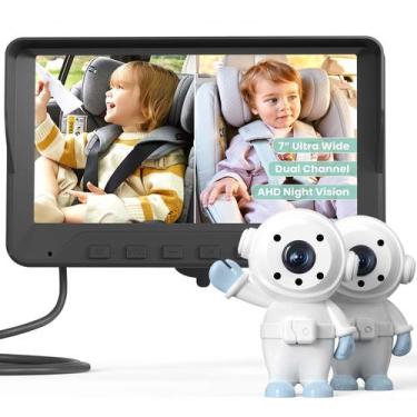 Imagem de Câmera de carro de bebê GROWNSY para 2 crianças com 7" Ultrawide AHD