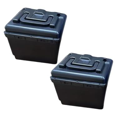 Imagem de simhoa 2x Caixa de bateria para bicicleta elétrica Recipiente de bateria Caixa de armazenamento para bicicleta elétrica, Preto