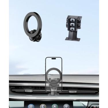 Imagem de MaserWeller Suporte de telefone de carro para acessórios Buick Encore GX 2020-2023, suporte de telefone de rotação de 360° compatível com MagSafe, suporte de celular não afeta a saída de ar